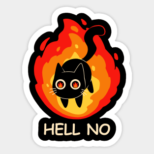 Hell No Cat Halloween Sticker